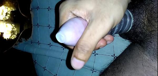  Mumbai boy jerking dick with condom cumming twice
